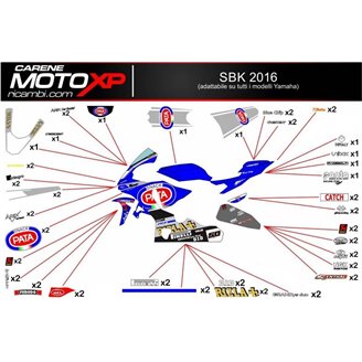 Aufkleber Satz kompatibel mit Yamaha R1 2020 - 2022 - MXPKAD12553