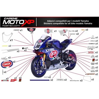 Kit Autocollants compatible avec Yamaha R1 2020 - 2022 - MXPKAD12568