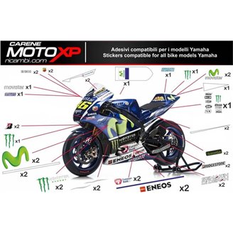 Kit Autocollants compatible avec Yamaha R1 2020 - 2022 - MXPKAD12591