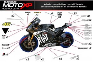 Kit de pegatinas compatible con Yamaha R1 2020 - 2022 - MXPKAD12560
