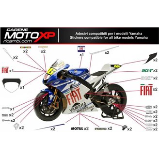 Kit Autocollants compatible avec Yamaha R1 2020 - 2022 - MXPKAD12551