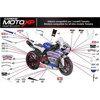 Kit Autocollants compatible avec Yamaha R1 2020 - 2022 - MXPKAD12565