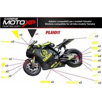 Kit de pegatinas compatible con Yamaha R1 2009 - 2014 - MXPKAD11221