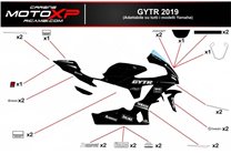 Kit Autocollants compatible avec Yamaha R1 2009 - 2014 - MXPKAD11217