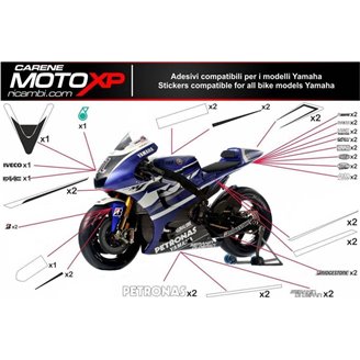 Kit Autocollants compatible avec Yamaha R1 2007 - 2008 - MXPKAD11181