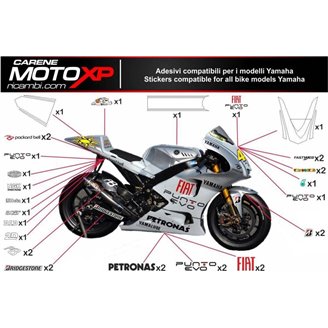 Kit Autocollants compatible avec Yamaha R1 2000 - 2001 - MXPKAD10989