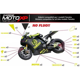 Kit Autocollants compatible avec Yamaha R1 2000 - 2001 - MXPKAD10988