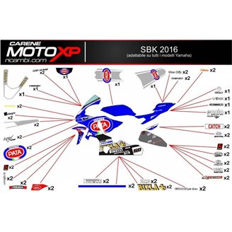Sticker set compatible with Yamaha R1 2000 - 2001 - MXPKAD11010