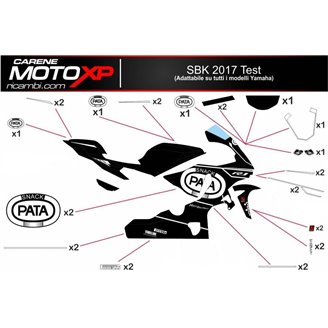 Kit Autocollants compatible avec Yamaha R1 2000 - 2001 - MXPKAD10984