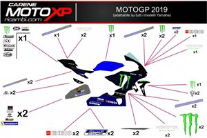 Kit Autocollants compatible avec Yamaha R6 2017 - 2022 - MXPKAD11395