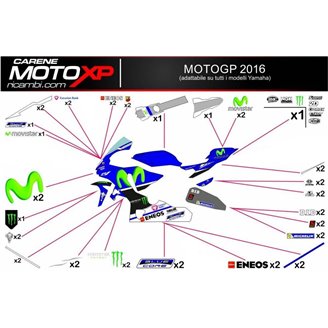 Kit Autocollants compatible avec Yamaha R6 2006 - 2007 - MXPKAD10858