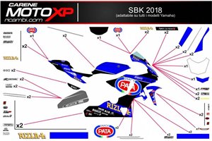 Kit Autocollants compatible avec Yamaha R6 1999 - 2002 - MXPKAD11867