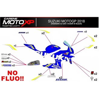 Aufkleber Satz kompatibel mit Suzuki Hayabusa 1300 2008 - 2018 - MXPKAD10548