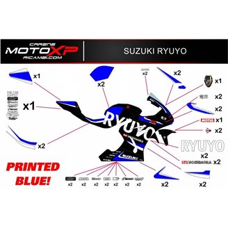 Kit Autocollants compatible avec Suzuki Hayabusa 1300 1997 - 2007 - MXPKAD10513