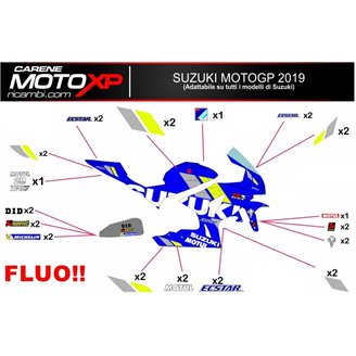 Kit Autocollants compatible avec Suzuki Gsxr 1000 2017 - 2022 -MXPKAD12096