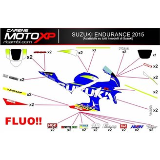 Kit de pegatinas compatible con Suzuki Gsxr 1000 2017 - 2022 - MXPKAD10493
