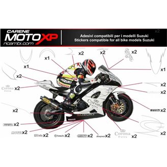 Kit Autocollants compatible avec Suzuki Gsxr 1000 2017 - 2022 - MXPKAD10458