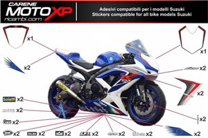 Aufkleber Satz kompatibel mit Suzuki Gsxr 1000 2017 - 2022 - MXPKAD10472