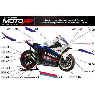 Kit Autocollants compatible avec Suzuki Gsxr 1000 2017 - 2022 - MXPKAD10480