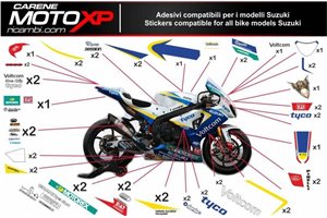 Sticker set compatible with Suzuki Gsxr 1000 2001 - 2002 - MXPKAD10266