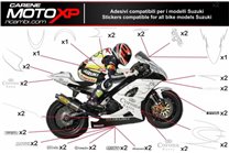 Kit adesivi compatibile con Suzuki Gsxr 1000 2003 - 2004 - MXPKAD10290