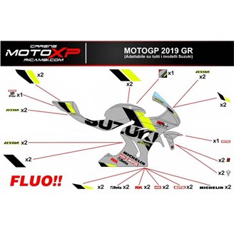 Kit Autocollants compatible avec Suzuki Gsxr 600/750 2011 - 2019 - MXPKAD13192