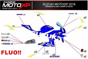 Kit Autocollants compatible avec Suzuki Gsxr 600/750 2011 - 2019 - MXPKAD12103