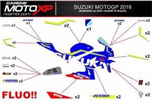 Kit adesivi compatibile con Suzuki Gsxr 600/750 2011 - 2019 - MXPKAD10226
