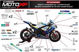 Kit Autocollants compatible avec Suzuki Gsxr 600/750 2011 - 2019 - MXPKAD10207