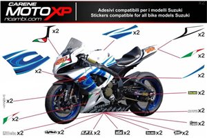 Kit adesivi compatibile con Suzuki Gsxr 600/750 2001 - 2003 - MXPKAD953