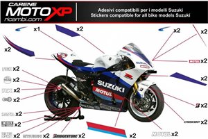 Kit adesivi compatibile con Suzuki Gsxr 600/750 2001 - 2003 - MXPKAD1118
