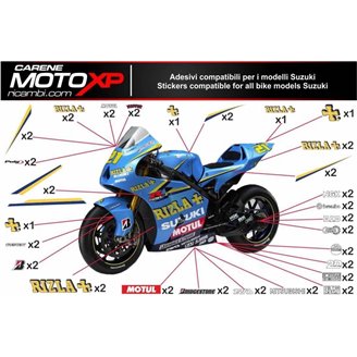 Kit Autocollants compatible avec Suzuki Gsxr 600/750 2008 - 2010 - MXPKAD10182