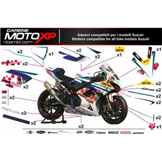 Kit adesivi compatibile con Suzuki Gsxr 600/750 2011 - 2019 - MXPKAD10212
