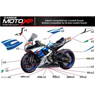 Kit adesivi compatibile con Suzuki Gsxr 600/750 2011 - 2019 - MXPKAD10214