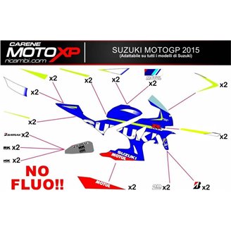 Kit Autocollants compatible avec Suzuki Gsxr 600/750 2011 - 2019 - MXPKAD10233