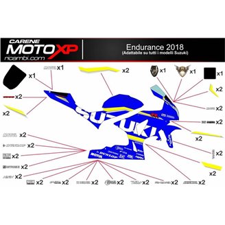 Kit Autocollants compatible avec Suzuki Gsxr 600/750 2011 - 2019 - MXPKAD10235