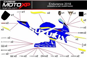 Kit adesivi compatibile con Suzuki Gsxr 600/750 2011 - 2019 - MXPKAD10235