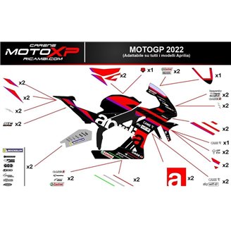 Kit Autocollants compatible avec Aprilia RSV4 2009 - 2014 - MXPKAD14526