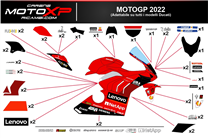 Kit adesivi compatibile con Ducati Panigale V4 V4S V4R 2019 - 2022 - MXPKAD12944