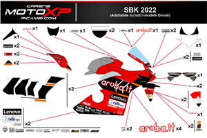 Sticker set compatible with Ducati Panigale V4 V4S V4R 2019 - 2022 - MXPKAD14735