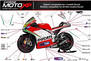 Kit de pegatinas compatible con Ducati Panigale V4 V4S V4R 2019 - 2022 - MXPKAD12487