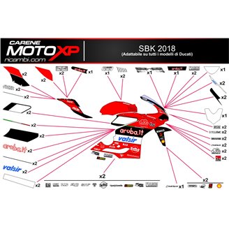 Aufkleber Satz kompatibel mit Ducati Panigale V2 2020 - 2023 - MXPKAD16375