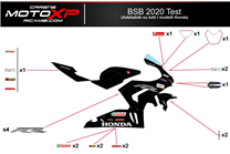 Kit adesivi compatibile con Honda Cbr 1000 RR 2012 - 2016 - MXPKAD9391