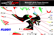 Kit de pegatinas compatible con Aprilia RSV4 2021 - 2023 fluo - MXPKAD16497