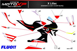 Sticker set compatible with Aprilia RSV4 2021 - 2023 fluo - MXPKAD16501