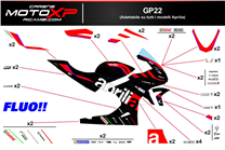 Sticker set compatible with Aprilia RSV4 2021 - 2023 fluo - MXPKAD16502