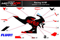Sticker set compatible with Aprilia RSV4 2021 - 2023 fluo - MXPKAD16504