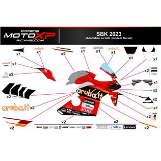 Kit de pegatinas compatible con Ducati Panigale V4S 2018 - 2019 - MXPKAD16510