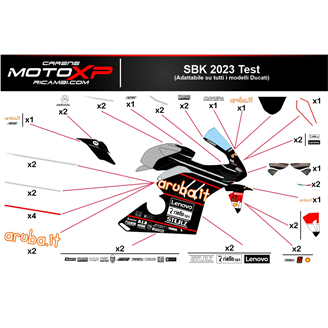 Kit Autocollants compatible avec Ducati Panigale V2 2020 - 2023 - MXPKAD16546