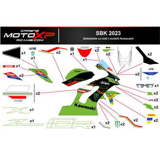 Kit Autocollants compatible avec Kawasaki Zx10R 2021 - 2023 - MXPKAD16578